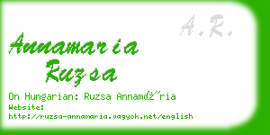 annamaria ruzsa business card